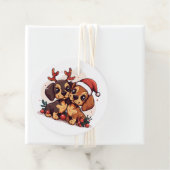 Weihnachts-Dachshund-Hunde Geschenkanhänger (Beispiel)