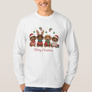 Weihnachts-Dachshund-Hunde   Süßer Feiertags-Wiene T-Shirt