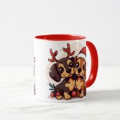 Weihnachts-Dachshund-Hunde Tasse (VorderseiteRechts)