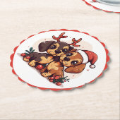 Weihnachts-Dachshund-Hunde Untersetzer (angewinkelt)