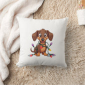 Weihnachts-Dachshund-Lichter (2) Kissen (Decke)