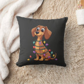Weihnachts-Dachshund-Lichter (2) Kissen (Decke)