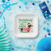 Weihnachts-Dachshund-Papierteller Pappteller (Party)