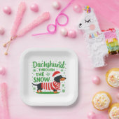 Weihnachts-Dachshund-Papierteller Pappteller (Party)