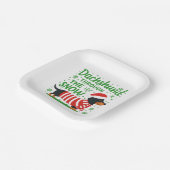 Weihnachts-Dachshund-Papierteller Pappteller (Gewinkelt)