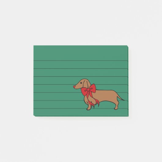 Weihnachts-Dachshund-Post-it-Notes-Geschenk Post-it Klebezettel (Vorderseite)