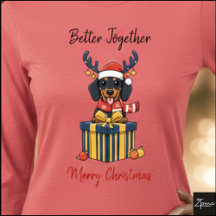 Weihnachts-Dachshund-Rentier-Schal-Geschenk-Grafik