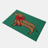  Weihnachts-Dachshund-Welpen-Fußmatte  Fußmatte (Schrägansicht)