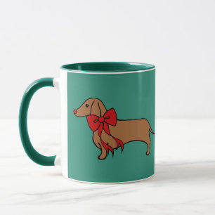  Weihnachts-Dachshund-Welpen-Kaffeetasse Tasse