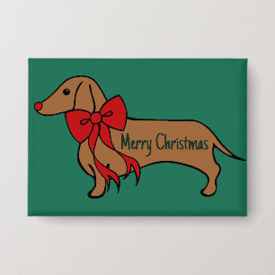  Weihnachts-Dachshund-Welpen-Knopf  Button