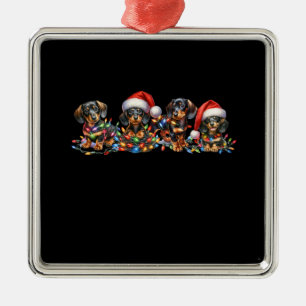 Weihnachts-Dachshund-Welpen Ornament Aus Metall
