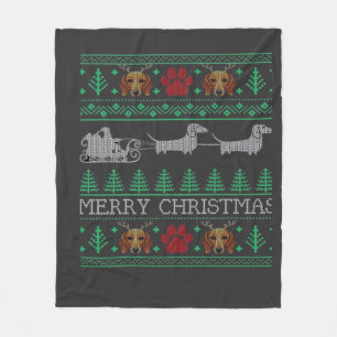 Weihnachts-Dachshund Wiener Dog Dachshund Hässlich Fleecedecke