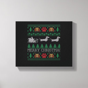 Weihnachts-Dachshund Wiener Dog Dachshund Hässlich Leinwanddruck