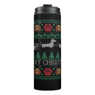 Weihnachts-Dachshund Wiener Dog Dachshund Hässlich Thermosbecher