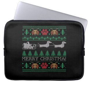 Weihnachts-Dachshund Wiener Hund Dachshund Hässlic Laptopschutzhülle
