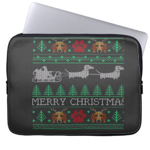 Weihnachts-Dachshund Wiener Hund Dachshund Hässlic Laptopschutzhülle