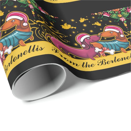 Weihnachts-Dachsunds-Wrapping Paper - SRF Geschenkpapier (Rolleneckpunkt)