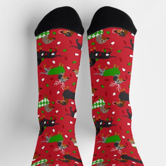 Weihnachts-Dackel Alle Coats Socken (Oben)
