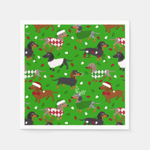 Weihnachts-Dackel Alle Mäntel Napkins Serviette