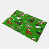 Weihnachts-Dackel Alle Mäntel Türmatte (Schrägansicht)