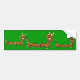 Weihnachts-Dackel Autoaufkleber
