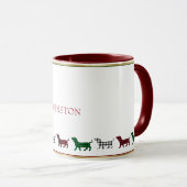 Weihnachts-Dackel Dog Buffalo Kariert Minimalistis Tasse (VorderseiteRechts)