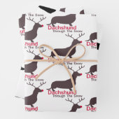 Weihnachts-Dackel durch den Schnee Geschenkpapier Set (Beispiel)