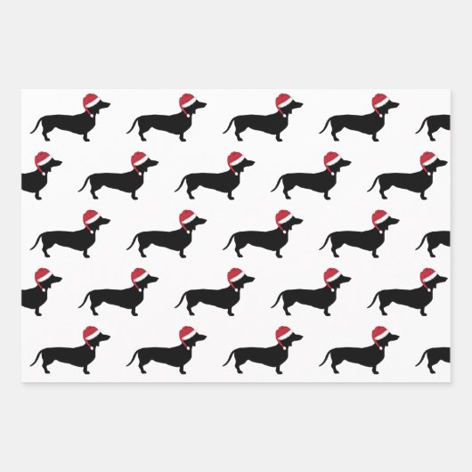Weihnachts-Dackel durch den Schnee Geschenkpapier Set (Vorderseite 3)
