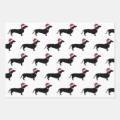 Weihnachts-Dackel durch den Schnee Geschenkpapier Set (Vorderseite)