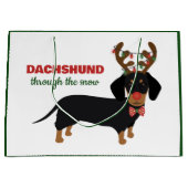 Weihnachts-Dackel durch den Schneekneehund Große Geschenktüte (Vorderseite)