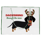 Weihnachts-Dackel durch den Schneekneehund Große Geschenktüte (Rückseite)