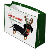 Weihnachts-Dackel durch den Schneekneehund Große Geschenktüte (Rückseite Schrägansicht)