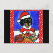 Weihnachts-Dackel Feiertagspostkarte (Vorderseite)