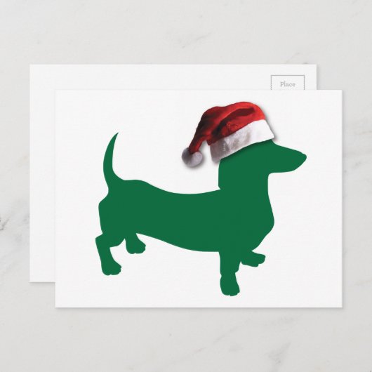 Weihnachts-Dackel Feiertagspostkarte (Vorne/Hinten)