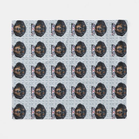 Weihnachts-Dackel Fleecedecke (Vorderseite (Horizontal))