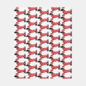 Weihnachts-Dackel Fleecedecke (Vorderseite)