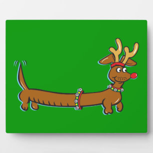 Weihnachts-Dackel Fotoplatte