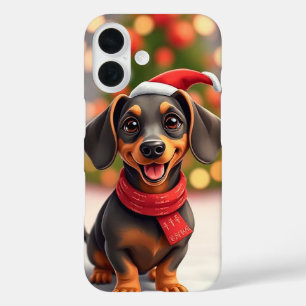Weihnachts-Dackel Freude 🎄🐾 Süße Festtagsstimmun iPhone 16 Hülle