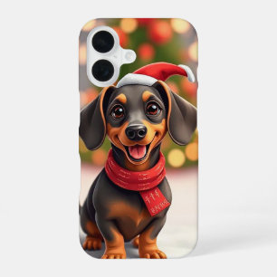 Weihnachts-Dackel Freude 🎄🐾 Süße Festtagsstimmun iPhone 16 Hülle