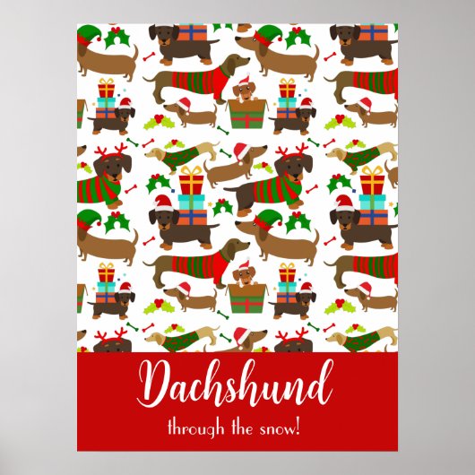 Weihnachts-Dackel Funny Holiday Poster (Vorne)