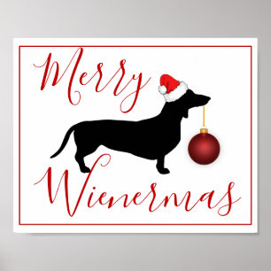 Weihnachts-Dackel Funny Merry Wienermas Poster