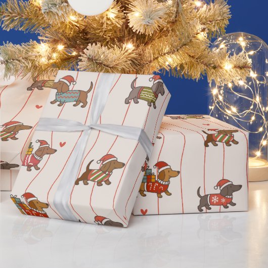Weihnachts-Dackel Geschenkpapier (Feiertage)