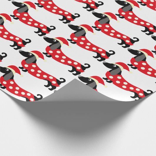 Weihnachts-Dackel Geschenkpapier (Ecke)