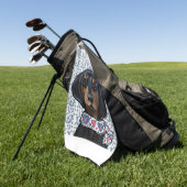 Weihnachts-Dackel Golfhandtuch (Gras)