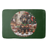 Weihnachts-Dackel Hogs Elf Badematte (Vorderseite)