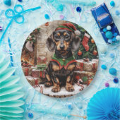 Weihnachts-Dackel Hogs Elf Pappteller (Party)