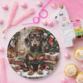 Weihnachts-Dackel Hogs Elf Pappteller (Party)