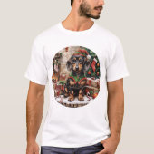 Weihnachts-Dackel Hogs Elf T-Shirt (Vorderseite)