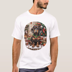 Weihnachts-Dackel Hogs Elf T-Shirt