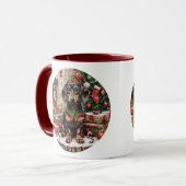 Weihnachts-Dackel Hogs Elf Tasse (Vorderseite Links)